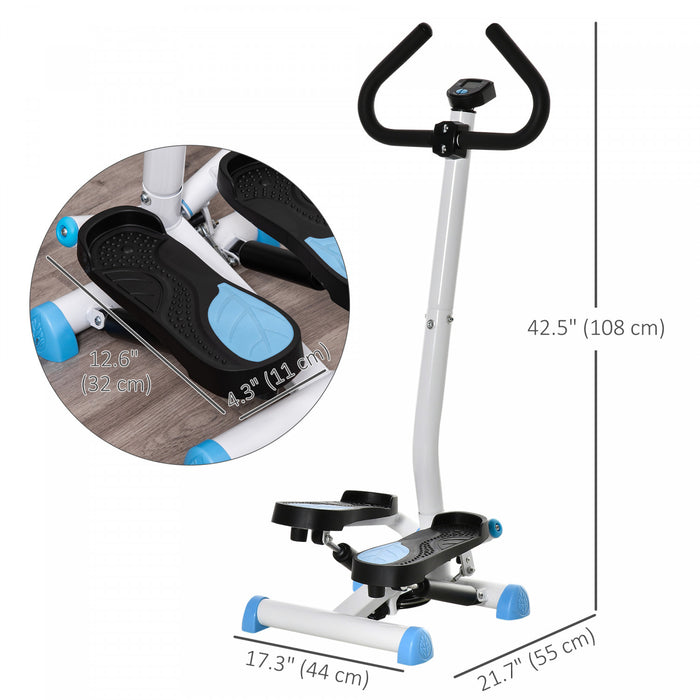 Soozier Machine A Marchepied Reglable, Stepper Avec Moniteur Lcd, Bleu