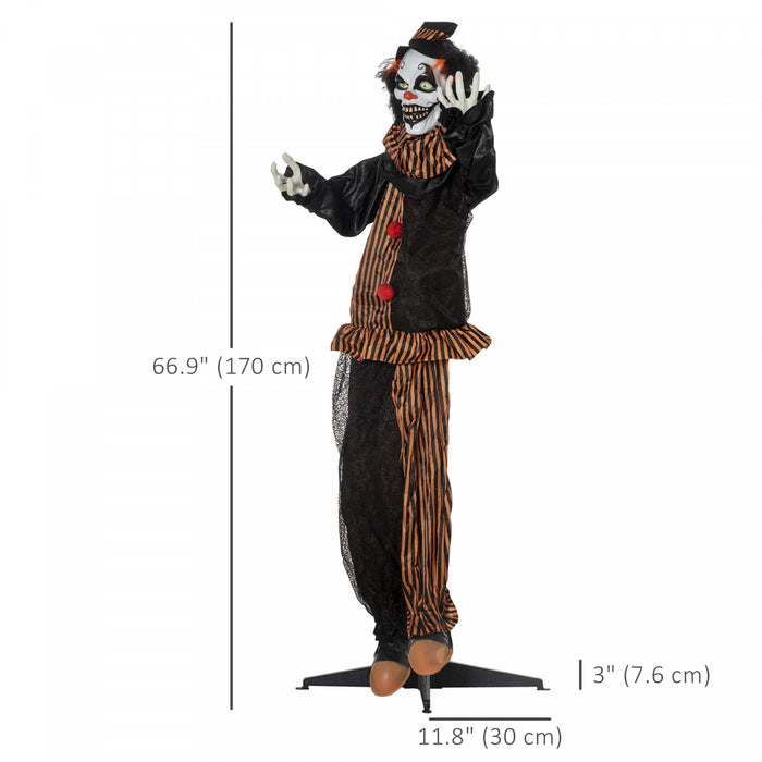 Homcom Accessoire Animatronique De Clown Avec Yeux Lumineux, Pour Fete