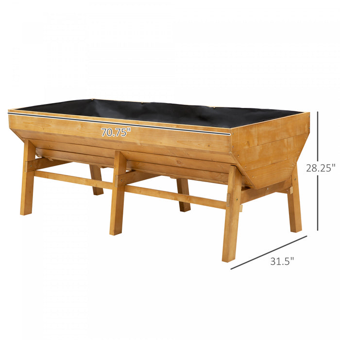 Outsunny Jardiniere Sur Pieds Potager Sureleve Tissu Non-tisse Inclus Bois Massif Sapin Bois Naturel