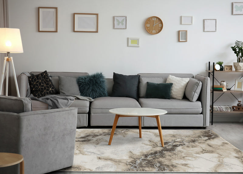 Carpette London à motif marbré pour l’intérieur - 5 pi 3 po x 7 pi 7 po