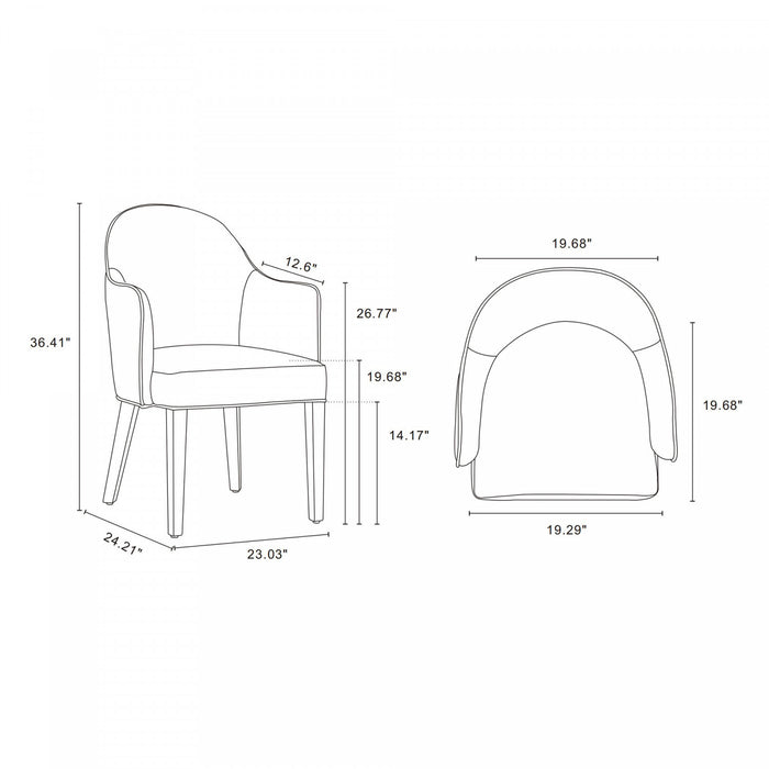 Fauteuil Hillman Moderne en Bois, Similicuir et Velours, Gris Clair