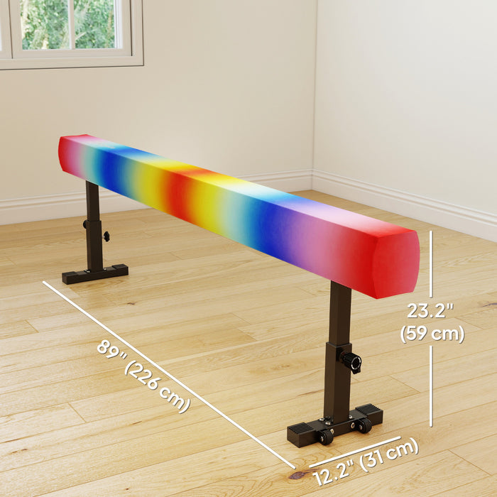 Soozier Poutre d'Equilibre Ajustable avec Roues pour Enfants 6+ Ans