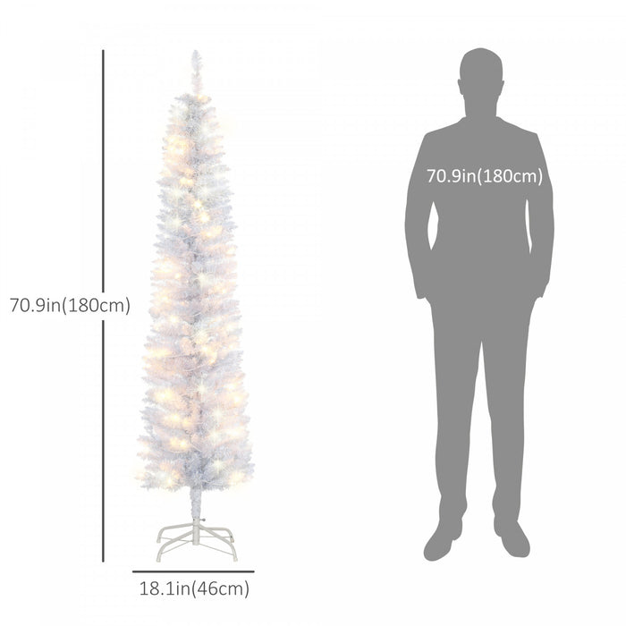 Homcom Arbre De Noel Artificiel Pre-illumine De 6 Pi Avec 100 Led