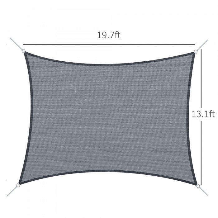 Voile D\u0092ombrage Rectangulaire 6l X 4l M Hdpe Gris