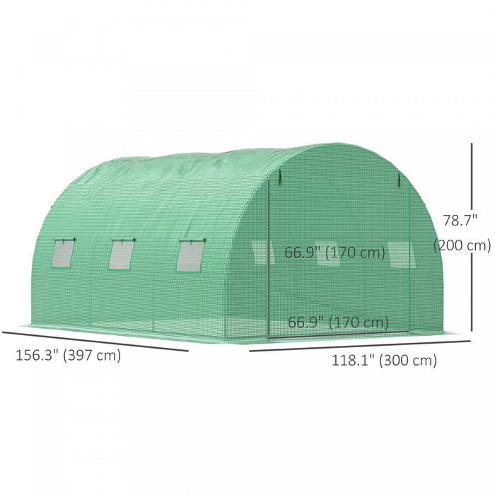Outsunny Serre Polytunnel, Serre Tunnel De Jardin Exterieur