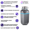 BrightDIAMOND 3/4HP Quietest Waste Disposer, LED Cabinet Light, Corded & Air Switch, Black Onxy - WDD075TA1BO Food Disposer | BrightDIAMOND 3/4 HP Broyeur ultra-silencieux, DEL sous armoire, cordon/interrupteur, Noir-WDD075TA1BO