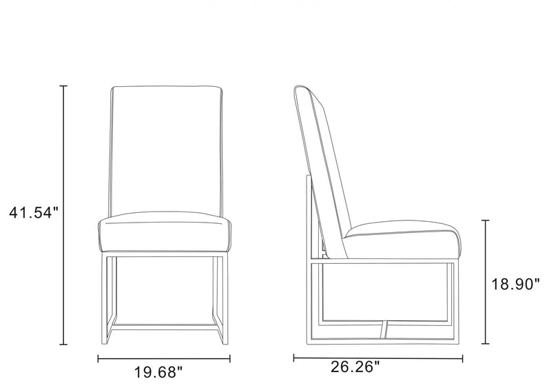 Chaise de salle a manger moderne en velours et metal Element bleu - Lot de 2