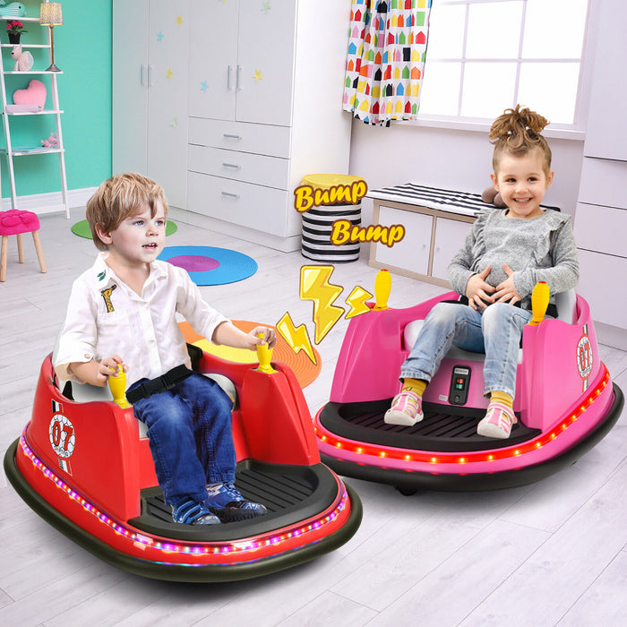 Costway 12v Vehicule 360¡a Spin Race Toy Kids Ride Sur La Voiture Pare-chocs W / Telecommande Rouge