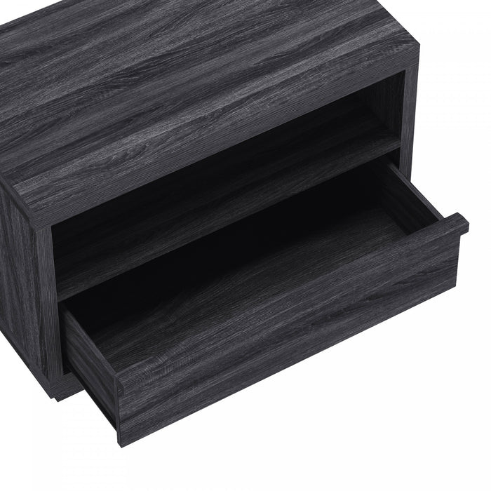 Table de nuit contemporaine Navis 32\" en gris charbon (1 tiroir)