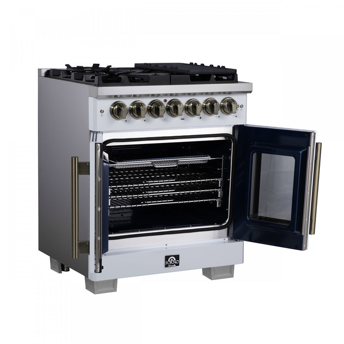 Cuisiniere a double combustible Capriasca 30 po, blanche, 4.32 pi³ – FFSGS6387-30WHT