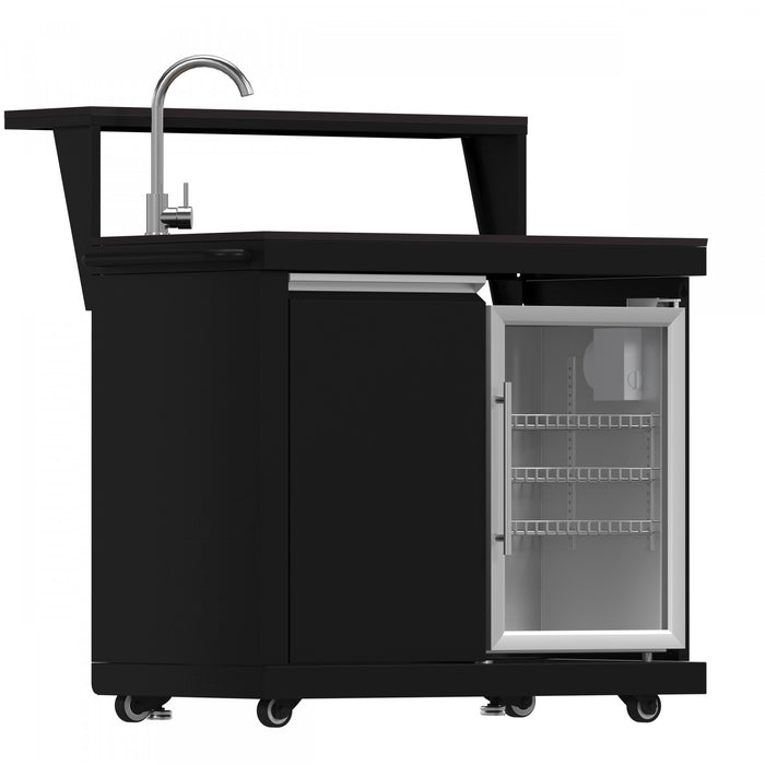 Cuisine d'exterieur All'Aperto avec comptoir noir, 99 600 BTU, module bar et four a pizza – FODKT2568BLK