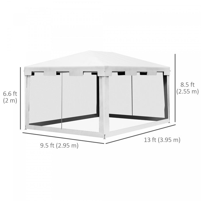 Outsunny Tente De Reception Mariage Gazebo Exterieur Impermeable A L'eau