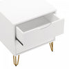 Avira Mid-Century Modern 20" Nightstand in White (2-Drawer) | Table de nuit Avira style milieu du siecle moderne 20" en blanc (2 tiroirs)