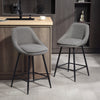 HOMCOM Swivel Bar Stools Set of 2 26" Counter Height Barstools, Dark Grey