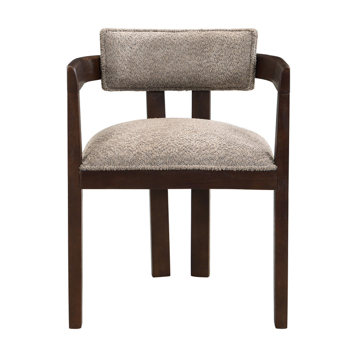 Evelyn Ensemble de 2 chaises de salle a manger en bois de caoutchouc avec accoudoirs et assise rembourree, expresso
