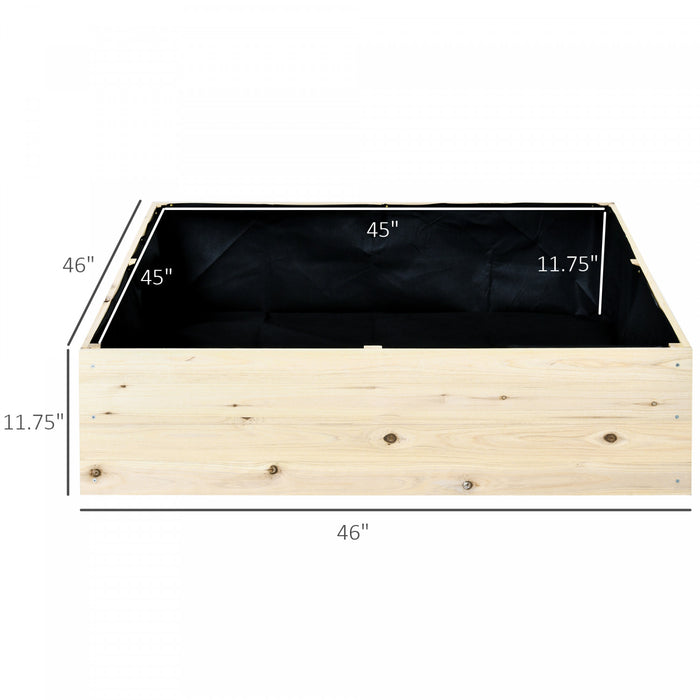 Outsunny 46'' X 46'' Jardiniere En Bois Carre Potager Lit Sureleve Jardin Patio Terrasse Bois De Sapin Naturel