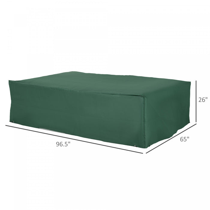 Housse De Mobilier De Patio D'exterieur Outsunny 97 Po X 65 Po X 26 Po, Impermeable, Verte