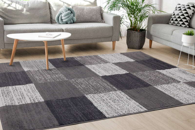 Carpette Florence à motif blocs vieillis pour l'intérieur - 4 pi 7 po x 6 pi 7 po