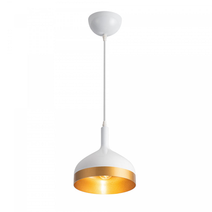 Luminaire suspendu de la collection Dash de 8 po - blanc et doré