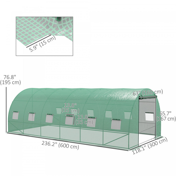 Outsunny Serre Tunnel 20' X 10' Avec Systeme D'arrosage
