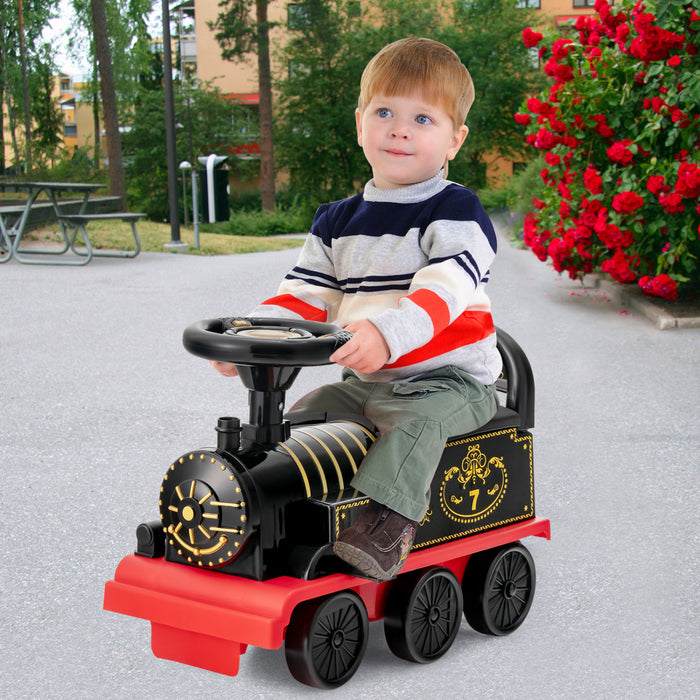 Jouet De Train Motorise Electrique 6v Pour Enfants Sur Train Avec Piste Et 6 Roues Noires