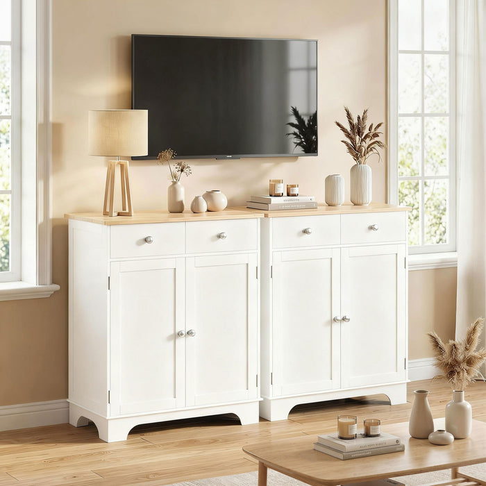 HOMCOM Armoire Cuisine Dessus Bois avec Etagere Reglable