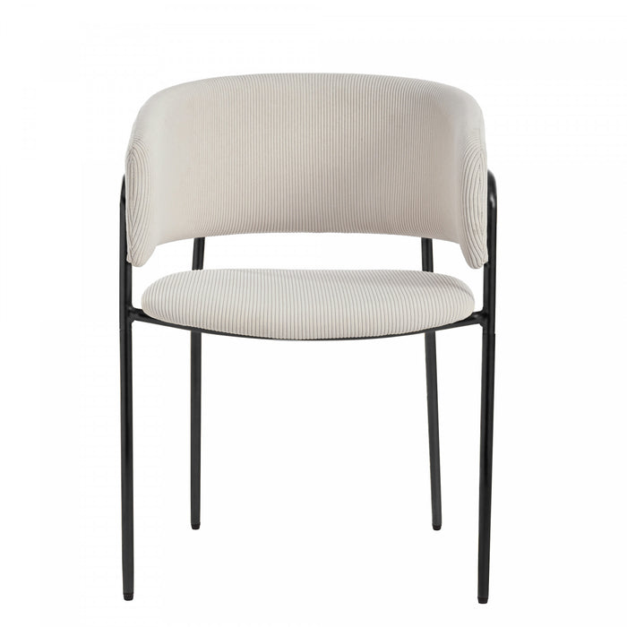 Ethan Ensemble de 6 chaises d’appoint modernes avec assise en velours cotele, pieds inclines et pieds reglables, beige