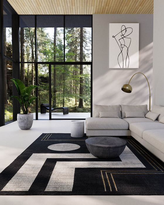 Tapis Contemporain Erisa 7'9\" x 9'10\" en Gris