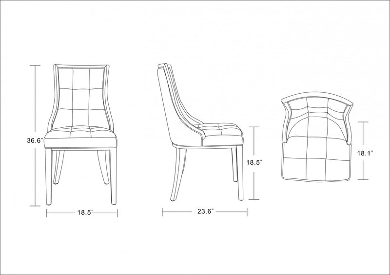 Chaise de salle a manger traditionnelle en bois avec revetement en tissu beige Fifth Avenue - Lot de 4