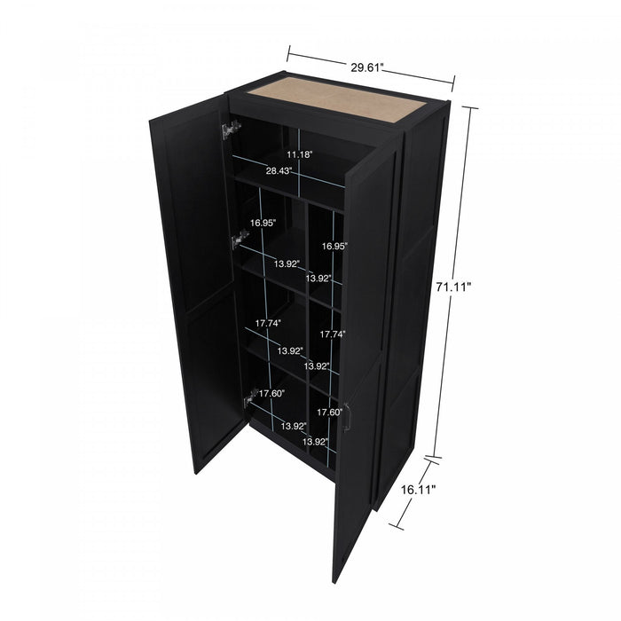 Armoire de rangement Cornelia Modern 30\" en noir (7 etageres)
