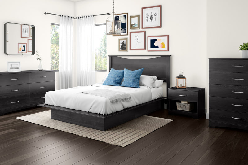 Step One Table de nuit avec 4 port USB Chêne gris, de Meubles South Shore