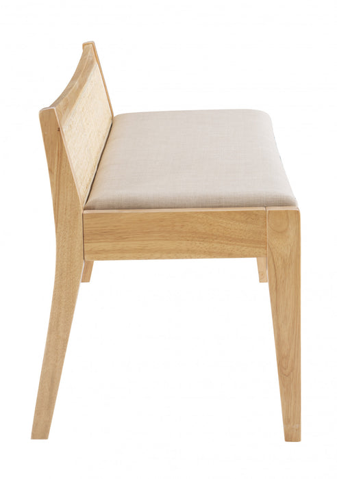 Banc Bauer en tissu et en cannage - naturel