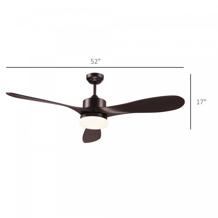 Homcom Ventilateur De Plafond Reversible A 6 Vitesses Avec Lumiere