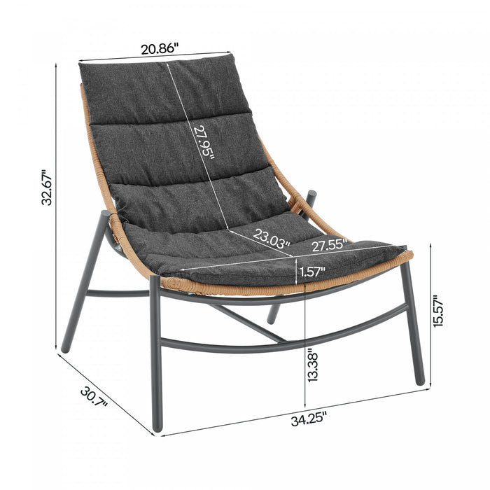 Ensemble de conversation moderne Sunset 3 pieces en gris