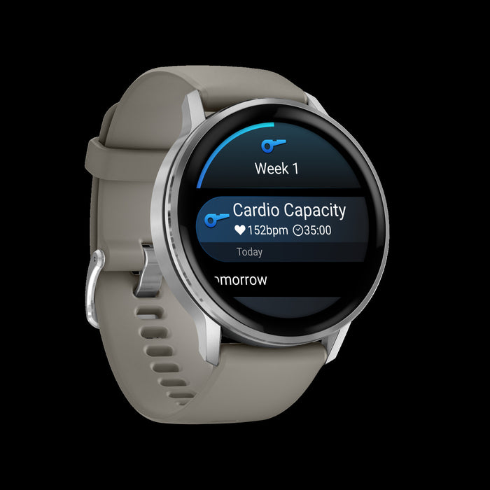 Montre intelligente Garmin Venu 4 45 mm gris argente a longue duree de vie de la batterie - Vetement de recuperation, statut de sante beta, cadran de montre vocal, changement de couleur, vision nocturne