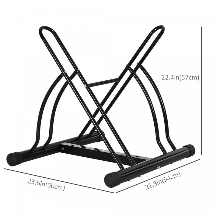 Soozier Support De Plancher Pour Velo A 2 Porte-velos, Garage De Stationnement Pour Velos