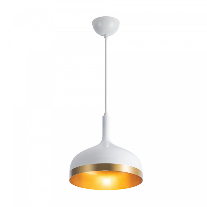 Luminaire suspendu de la collection Dash de 12 po - blanc et doré