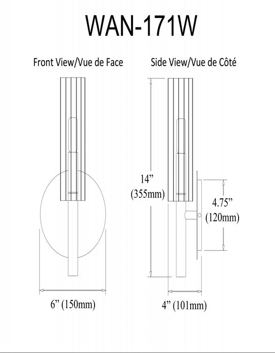 Applique murale Wand de Dainolite en verre givré, avec fini noir mat et laiton vieilli, et 1 ampoule
