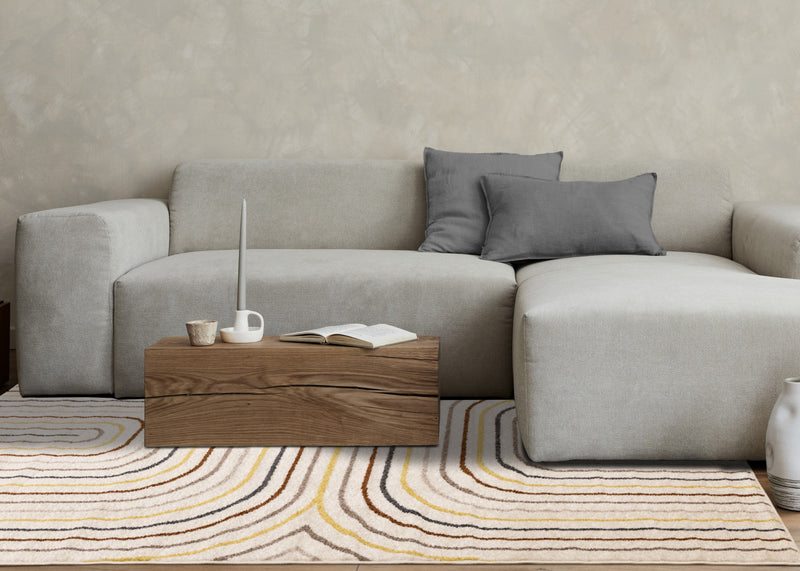 Carpette Marley multicolore à 2 arcs-en-ciel - 5 pi 3 po x 7 pi 7 po