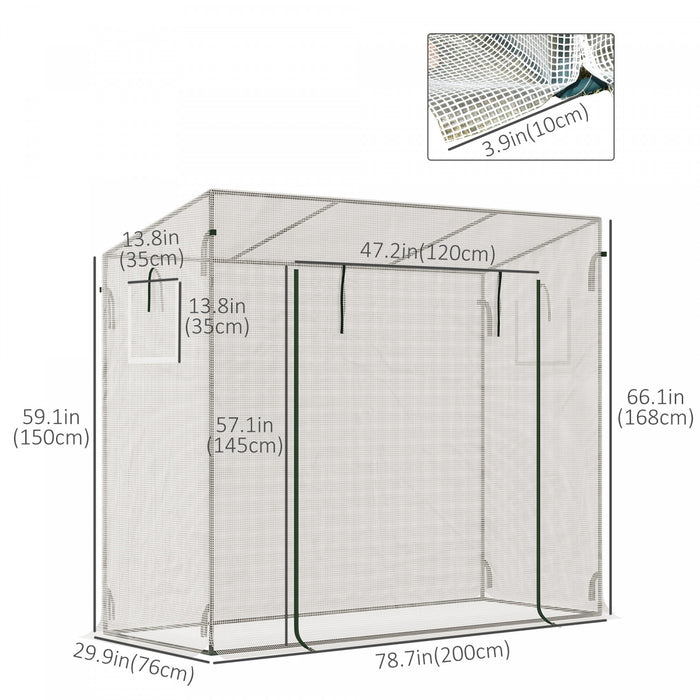 Outsunny Serre De Jardin Patio Avec Porte A Cadre En Acier