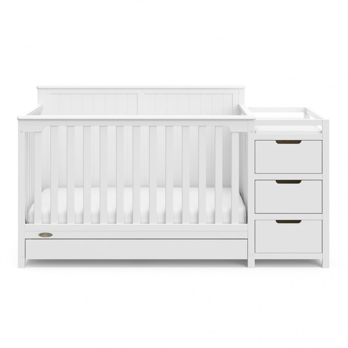 Graco Hadley Lit de bebe convertible 5-en-1 avec table a langer et tiroir - Blanc