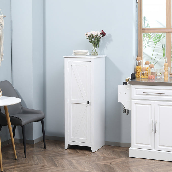 HOMCOM Garde-manger 48\", armoire avec porte grange, blanc