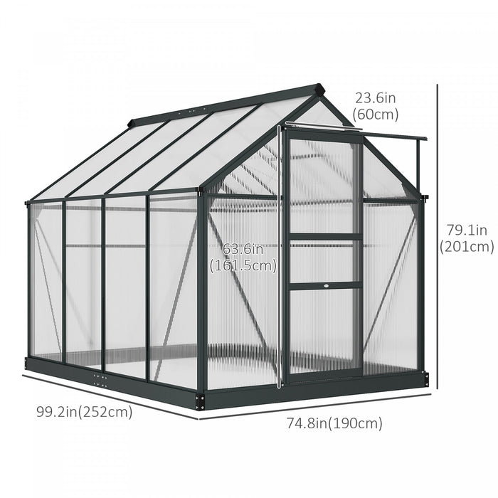 Outsunny Serre Chaude De Jardin De Plain-pied Avec Porte Coulissante