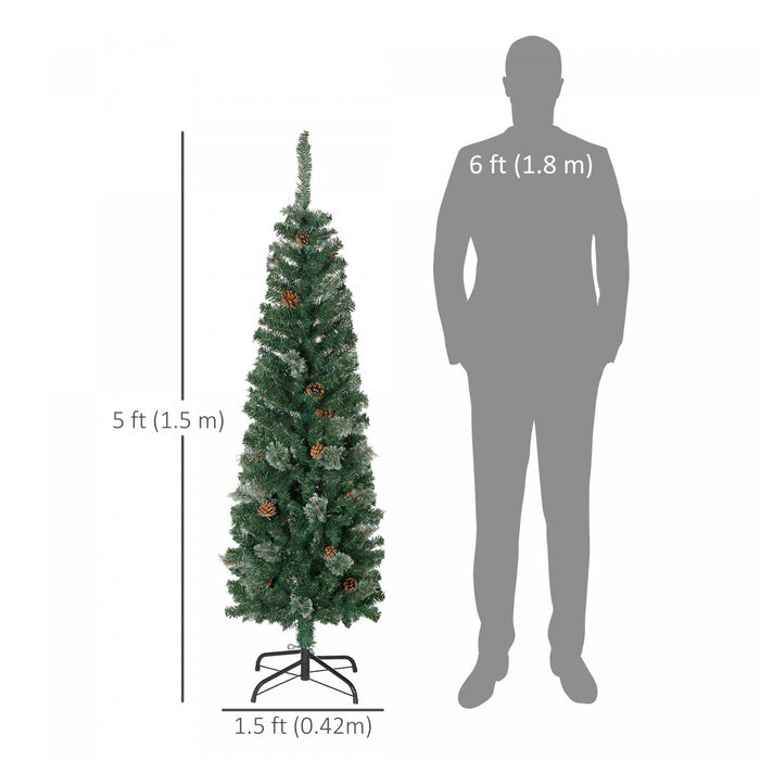 Homcom Sapin De Noel Artificiel Avec Aiguilles De Pin Et Pommes De Pin