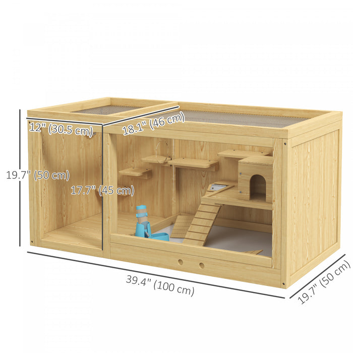 Cage Multiniveau Pour Hamster Avec Plateau Coulissant, Bascules, Echelle