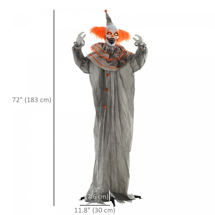 Homcom Clown D'halloween Animatronique Avec Des Yeux Lumineux