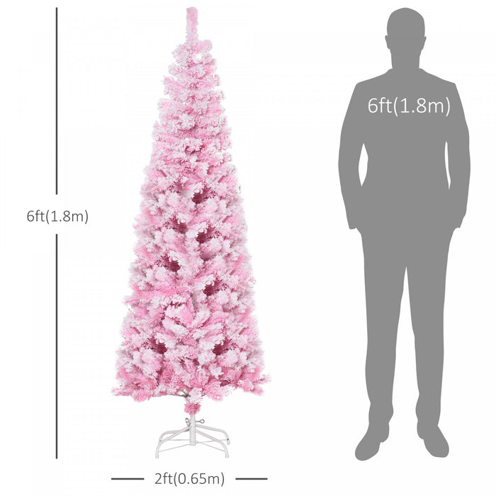 Homcom Arbre De Noel Artificiel Floque De Neige De 6 Pieds