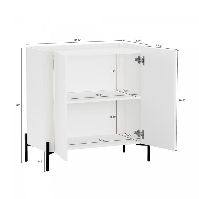 Buffet et meuble d’appoint Abbey Modern 2 pieces en blanc
