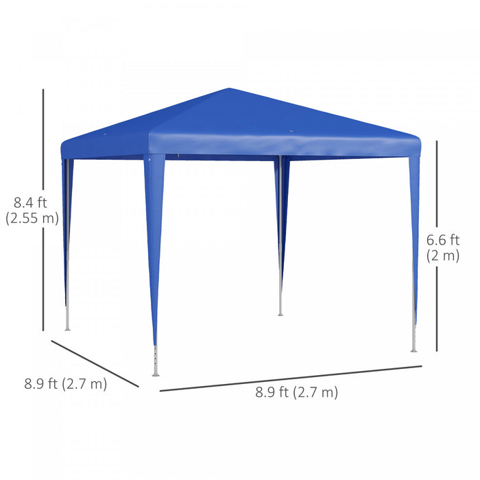 Outsunny Tonnelle De Tente De Fete Portable 9' X 9' Avec Pieds, Bleu