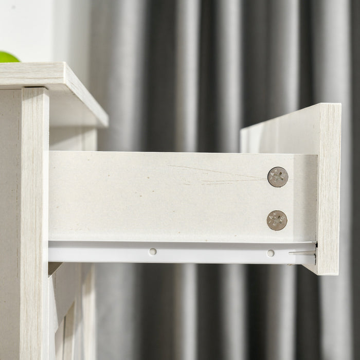 HOMCOM Buffet Ferme Porte Grange Blanc Vieilli